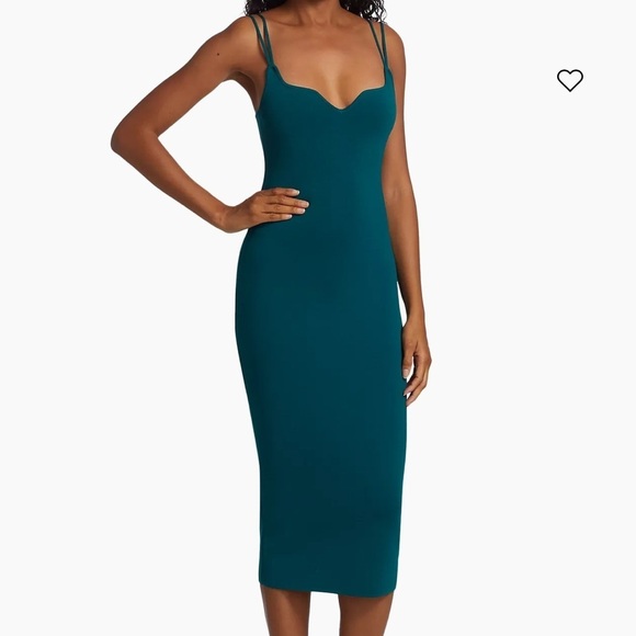 THE SEI Double Strap Teal Midi Sheath Dress Size Medium - Picture 1 of 10